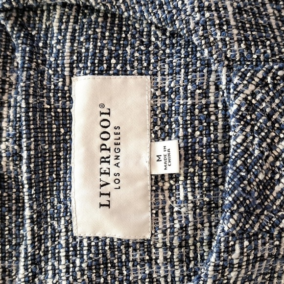 [Liverpool Los Angeles] Blue Boxy Blazer with Mandarin Collar - Picture 8 of 11